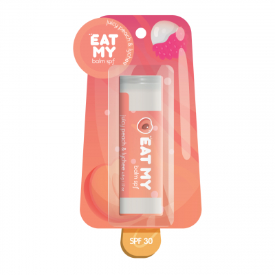 EAT MY balm SPF 30 juicy peach & lychee - EAT MY бальзам для губ c SPF 30 "Сочный персик-личи"